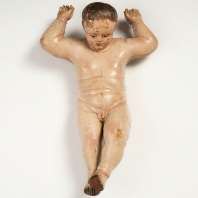 "Chicote" Escultura en madera tallada y policromada del siglo XVI-XVII