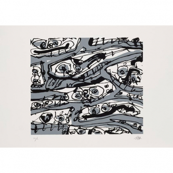 Antonio Saura.   "Orgánica (1993)". Serigrafía sobre papel Rives. 