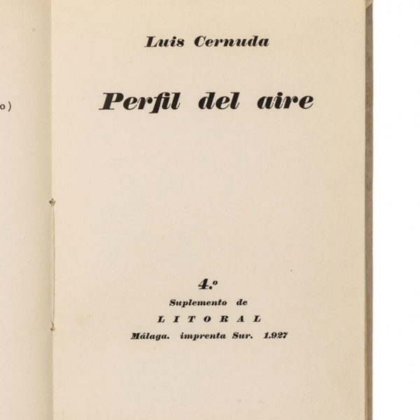 LUIS DE CERNUDA. &quot;PERFIL DEL AIRE&quot; 