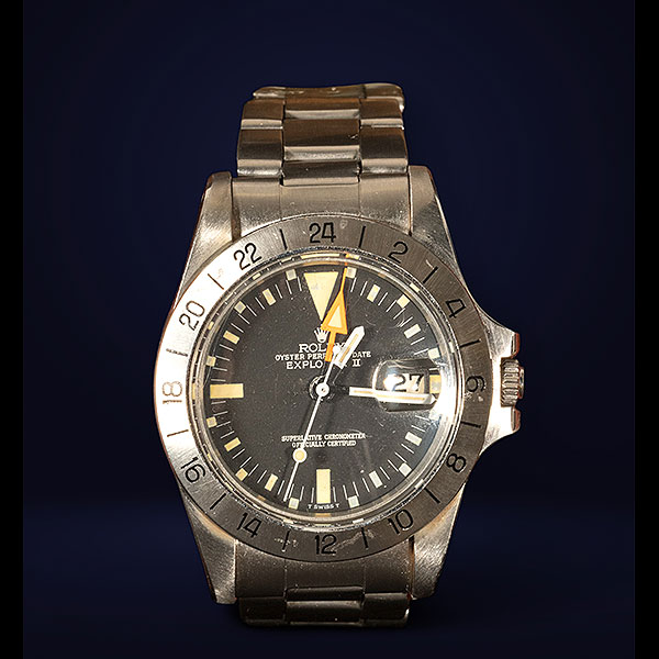ROLEX Oyster Perpetual, Superlative Chronometer Officially Certified, "Explorer II" ref. 1655, para caballero con brazalete en acero. 