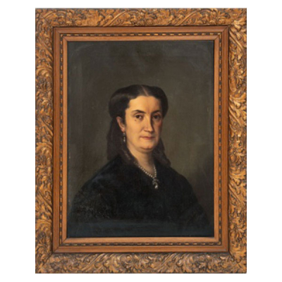 EDUARDO  CORTES   (Sevilla 1837 - 1903)  &quot;Retrato Dama&quot;  Firmado: Eduardo Cortes 1866 Bilbao