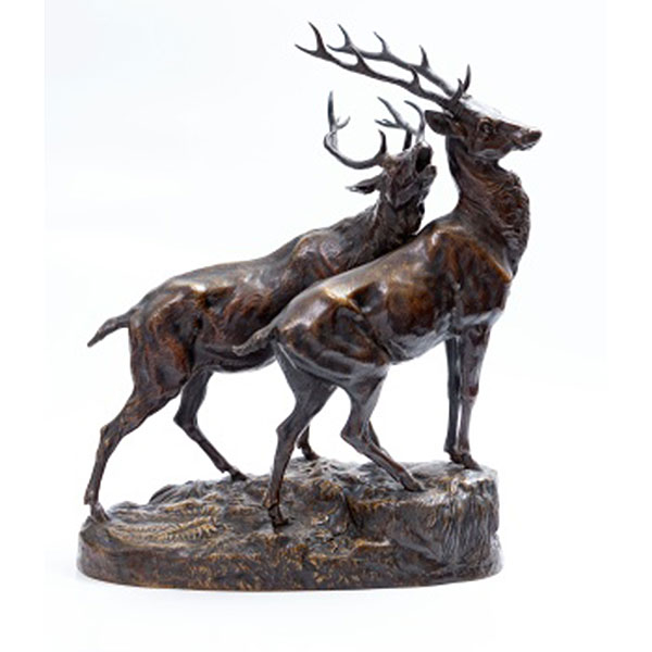 CHARLES  VALTON  (1851 - 1918) "Ciervos"