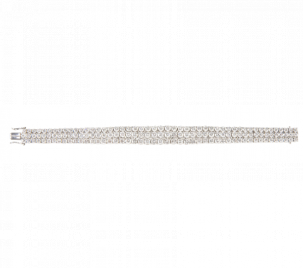 Brazalete de brillantes en oro blanco de 18K.