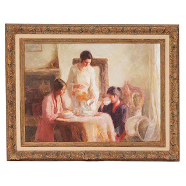 BELTRAN BOFILL  (Badalona, Barcelona 1934 - Pollença, Islas Baleares 2009) "Jóvenes en la hora del desayuno"