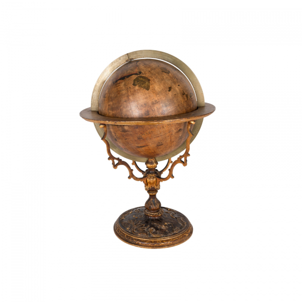 Willem Janszoon Blaeu. Editado por Johannes van Ceulen. Importante Globo terr&aacute;queo antiguo de 34 cm. de di&aacute;metro, c.1682.