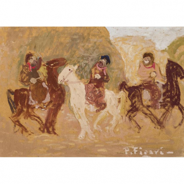 PEDRO FIGARI (1861 - 1938) "Jugando". Óleo sobre cartón. 