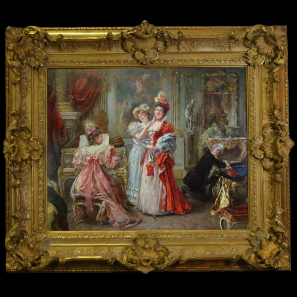 "El Concierto" Édouard Léon Garrido (Madrid, 1856-Caen, 1949) - Escuela Romántica Francesa del siglo XIX.