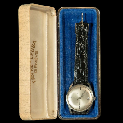 Precioso Reloj Favre Leuba en acero, con estuche.  Autom&aacute;tico, en funcionamiento, 36 mm total.