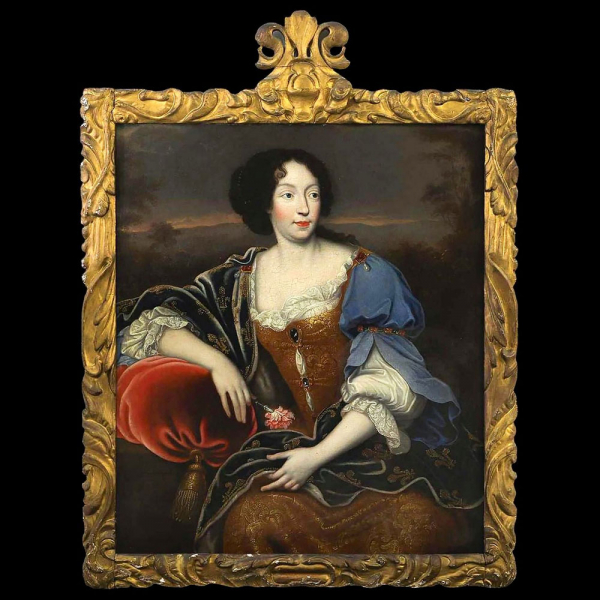 Entorno de PIERRE MIGNARD (Troyes, 1612-París, 1695) - Isabel Margarita de Orleans.   Óleo sobre lienzo.