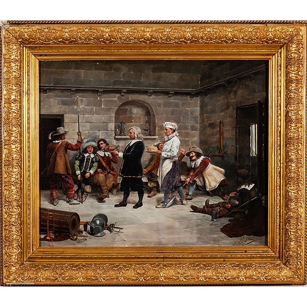 Gaudin, Escuela francesa S.XIX "La guardia y los cocineros"