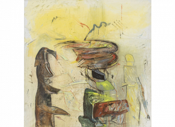 BONIFACIO ALFONSO GÓMEZ (San Sebastián, 1933 - 2011)  Allá lejos, 1992      Óleo sobre lienzo.