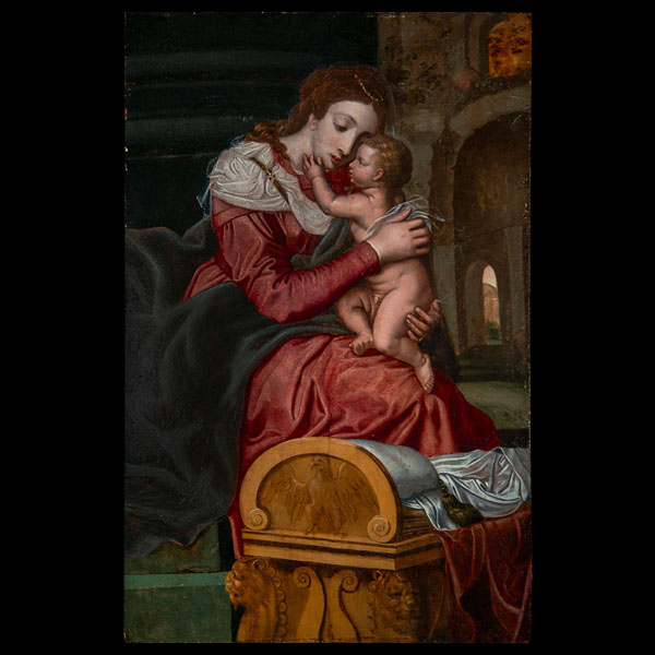 Madonna con el Niño, Escuela Italiana, Siglo XVI.