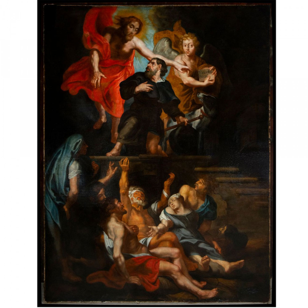 Maestro español o italiano del siglo XVII. "Santo Peregrino" Óleo sobre lienzo.