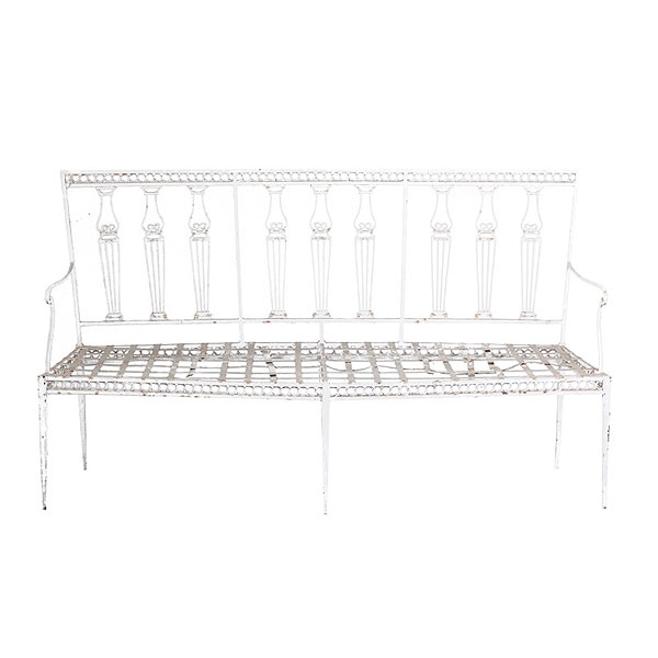 Canap&eacute; de hierro policromado en blanco