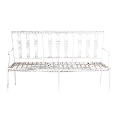 Canap&eacute; de hierro policromado en blanco