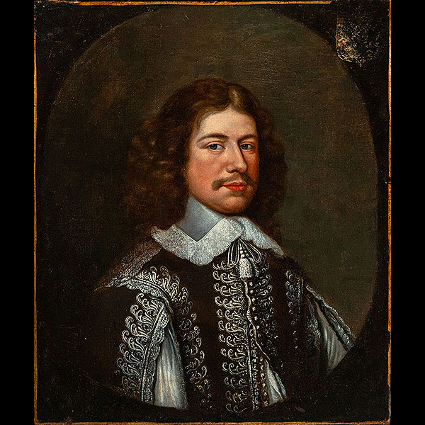 Círculo de Govert Flinck (Kleve, 1615 - Amsterdam, 1660) - Retrato de caballero.   Óleo sobre lienzo.