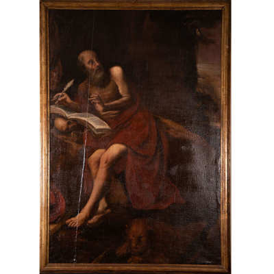 San Jer&oacute;nimo Penitente, escuela toledana del siglo XVII.