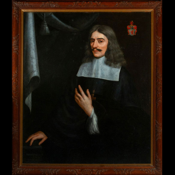 Escuela Flamenca del siglo XVII - Retrato del Reverendo y Noble señor Jean De Coen.   Óleo sobre lienzo.