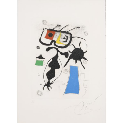 Joan Mir&oacute; i Ferr&agrave; (Barcelona, 1893-Palma de Mallorca, 1983)  La Destruction du Mirroir.  Grabado al aguafuerte  Firmado y numerado 4/60 a l&aacute;piz.