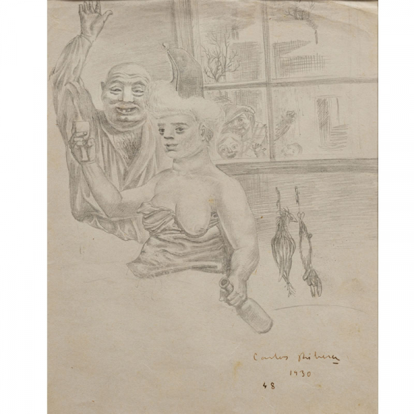 "Celebración"  CARLOS RIBERA (Valencia, 1906-San Sebastián, 1976)  Lápiz/papel