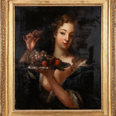 Círculo de Nicolás Fouché (1653 - 1733) &quot;Retrato de dama vestida como Pomona&quot;