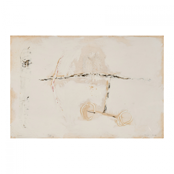 Josep Maria Riera i Aragó (Barcelona, 1954).  Sin título.  Técnica mixta sobre papel de alto gramaje. Firmado.