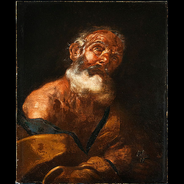 Atribuido a Jos&eacute; de Ribera (J&aacute;tiva, 1591 - N&aacute;poles, 1652) - Boceto de la cabeza de un Ap&oacute;stol.