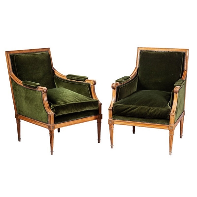 Marc du Plantier (Francia, 1901 - 1975) Pareja de butacas "berg&egrave;res"