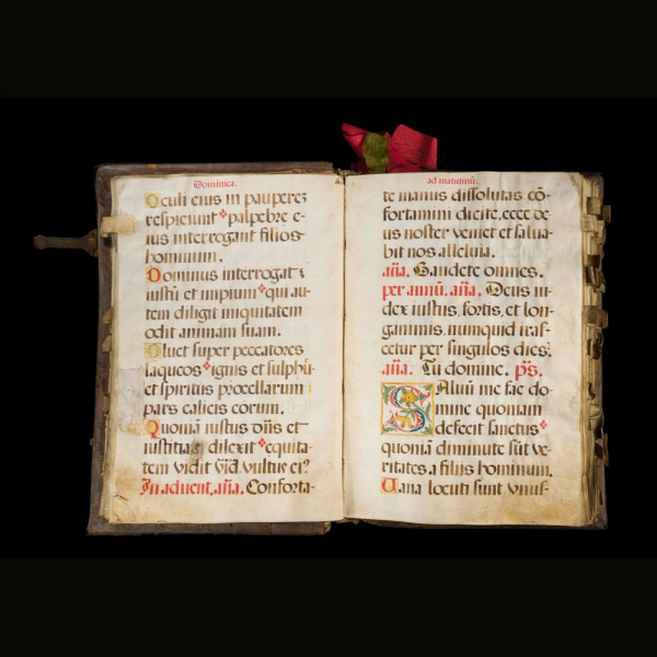 IMPORTANTE Y RARO MANUSCRITO LITÚRGICO ILUMINADO. España siglo XVI (1550-1750)  Psalterium iuxta Romanum (Salterio litúrgico según el rito romano). 