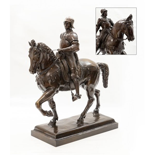 ESCUELA ITALIANA  (S. XIX) "Bartolomeo Colleoni a caballo"