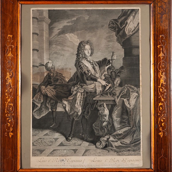 Pierre Drevet "Rey Luis I de España" Grabado