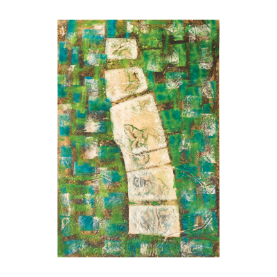 Will Faber (Saarbr&uuml;cken, Alemania, 1901-Barcelona, 1987) Composici&oacute;n II. T&eacute;cnica mixta sobre tela.