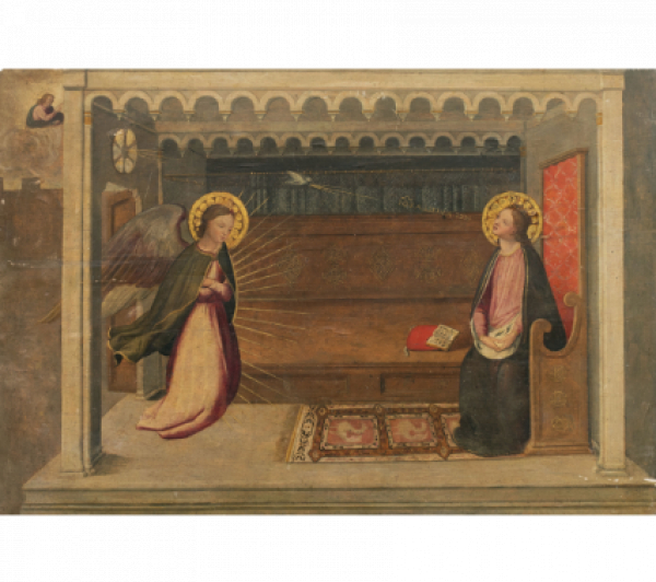 ESCUELA ITALIANA, SIGLO XVI  Anunciación      Óleo sobre tabla. 