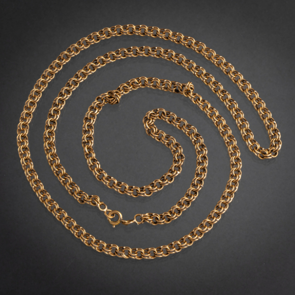 Cadena de doble eslabón en oro amarillo de 18 kt