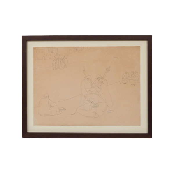 MARI PURI HERRERO  (Bilbao 1942) "Guardias y personajes comiendo"  