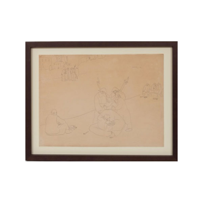 MARI PURI HERRERO  (Bilbao 1942) &quot;Guardias y personajes comiendo&quot;  