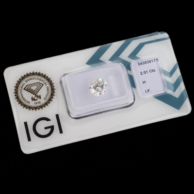 Brillante de 2,01 cts. Certificado IGI. Diamante talla brillante de 2,01 cts. Color: H. Pureza: Internally Flawless.