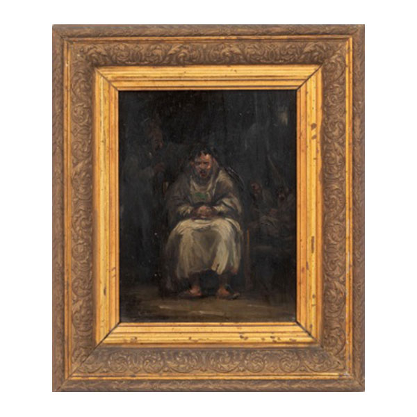 EUGENIO LUCAS VELÁZQUEZ   (Alcalá de Henares, Madrid 1817 - 1870)  "El Juicio "  Firmado: E. Lucas  Óleo / Tabla 