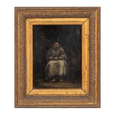 EUGENIO LUCAS VELÁZQUEZ   (Alcalá de Henares, Madrid 1817 - 1870)  &quot;El Juicio &quot;  Firmado: E. Lucas  Óleo / Tabla 