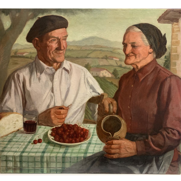 "La merienda"   MAURICIO FLORES KAPEROTXIPI (Zarauz, 1901-1997)