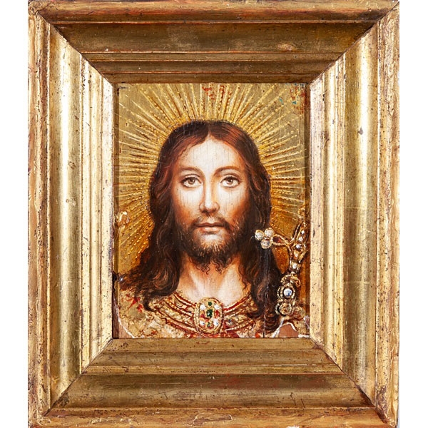 3 retratos y un Ecce Homo al temple y oro