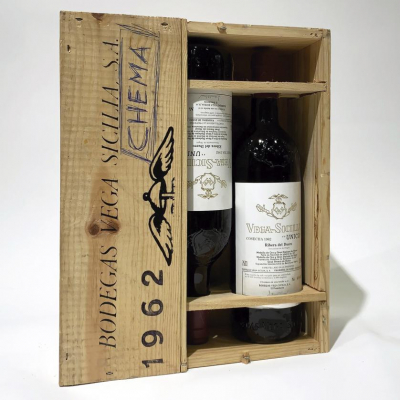 3 botellas de Vega Sicilia Unico 1962, Vega Sicilia. Caja de madera original