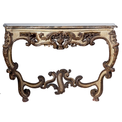 Consola con tapa de m&aacute;rmol Luis XV