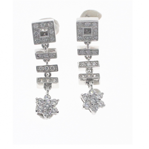 PENDIENTES LARGOS en oro blanco