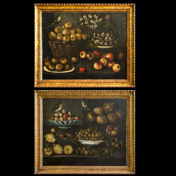 Excepcional Pareja de Bodegones - Blas de Ledesma (h. 1580-h.1640) escuela española del siglo XVI.