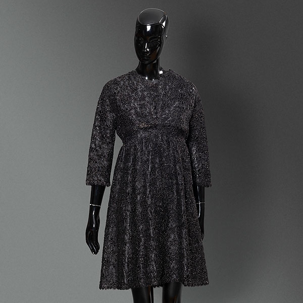 Cristóbal Balenciaga - Conjunto de cóctel-negro compuesto por vestido y bolero