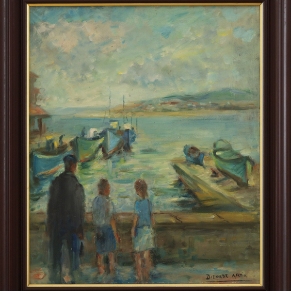 "Vista de Fuenterrabía"  BERNARDINO BIENABE ARTIA (Irún, 1899- 1987) 