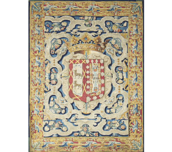 Tapiz repostero en lana con el escudo del I duque de Montoro*. Taller de Franz Van der Hecke, Bruselas - Bravante, S. XVII. 