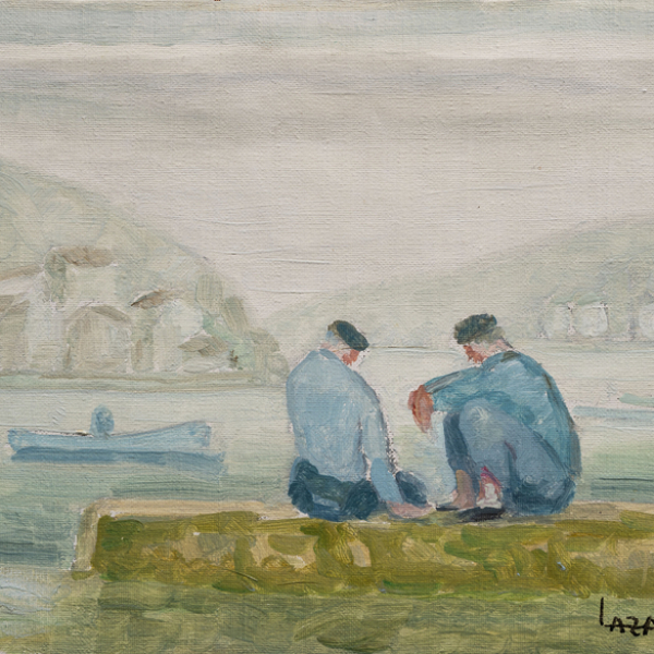 "Pescadores frente a la ría"   AGUSTIN LAZARD (Irún, 1892-1977)