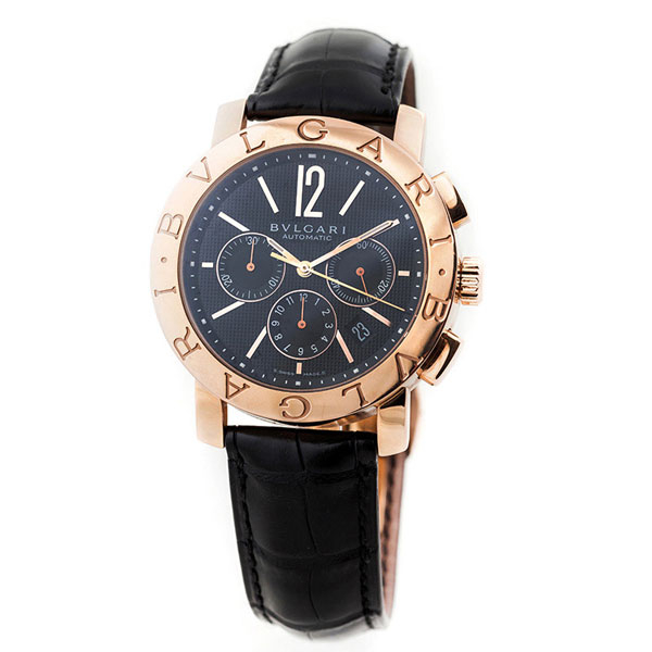 Reloj cronógrafo cab., suizo, BULGARI Automatic, Edición limitada Ref. BB P 42 GL CH, en sólida caja de oro rosa 18 K